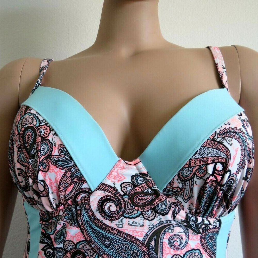Rue Bleu by rue21 Swimsuit Underwire Push Up Padded Bra Bathing Suit Size 1X NWT - Picture 2 of 5